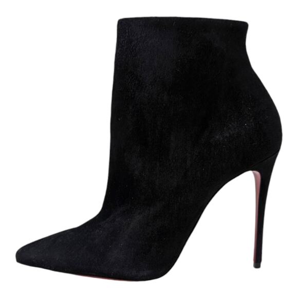 Christian Louboutin So Kate Booty 100 ankle boot bootie black suede heels 37.5 - Picture 1 of 16